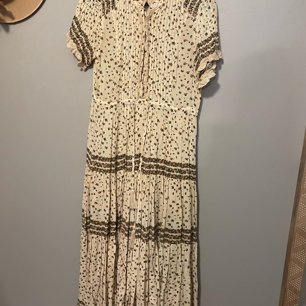 Free People Rare Feelings Floral Cream Dress